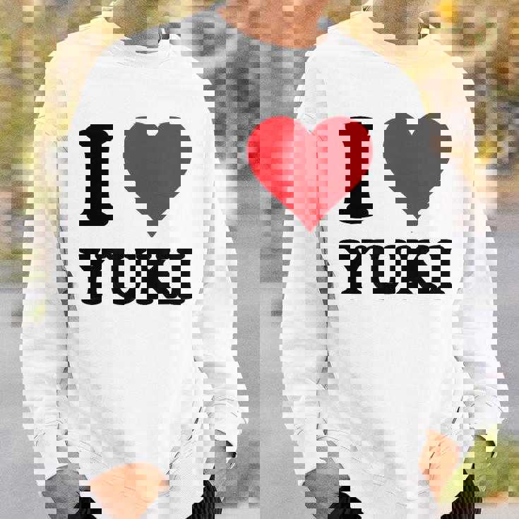 I Heart Yukiファーストネーム I Love パーソナライズ スウェットシャツ 彼への贈り物