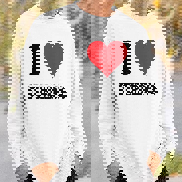 I Heart Yurina ファーストネーム I Love パーソナライズ スウェットシャツ 彼への贈り物