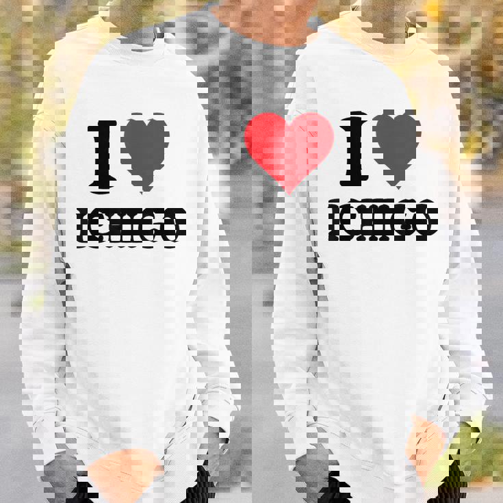 I Heart いちご ファーストネーム I Love パーソナライズ スウェットシャツ 彼への贈り物