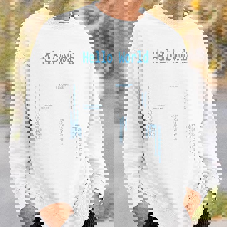 Hello World プログラマープログラミング言語コード 長袖tシャツ スウェットシャツ 彼への贈り物
