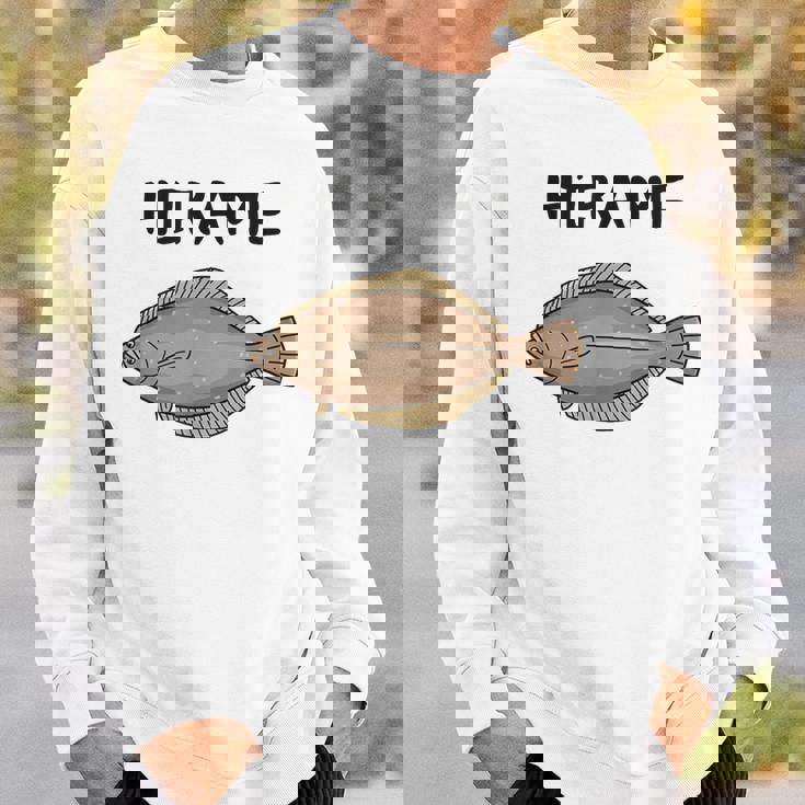 Hirame ヒラメ 平目 鮃 魚好き 願掛け 釣り好き 海釣り 趣味 おもしろ 寿司ネタ 趣味釣り 船釣り 釣り スウェットシャツ 彼への贈り物