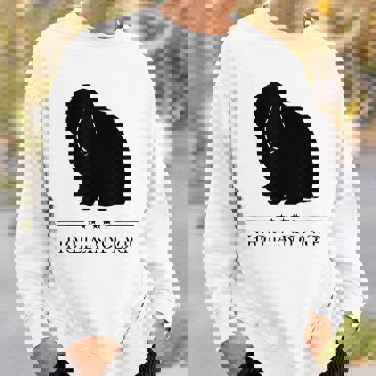 Holland Lop Rabbitブラックシルエット スウェットシャツ 彼への贈り物