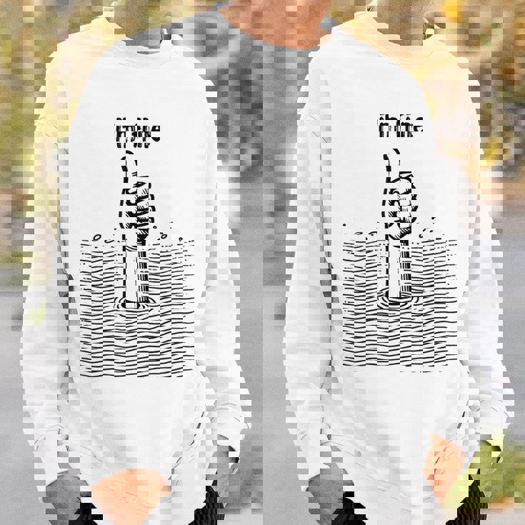 I'm Fine Thumbs Drowning Up メンズ レディース 皮肉なユーモア ジョーク スウェットシャツ 彼への贈り物