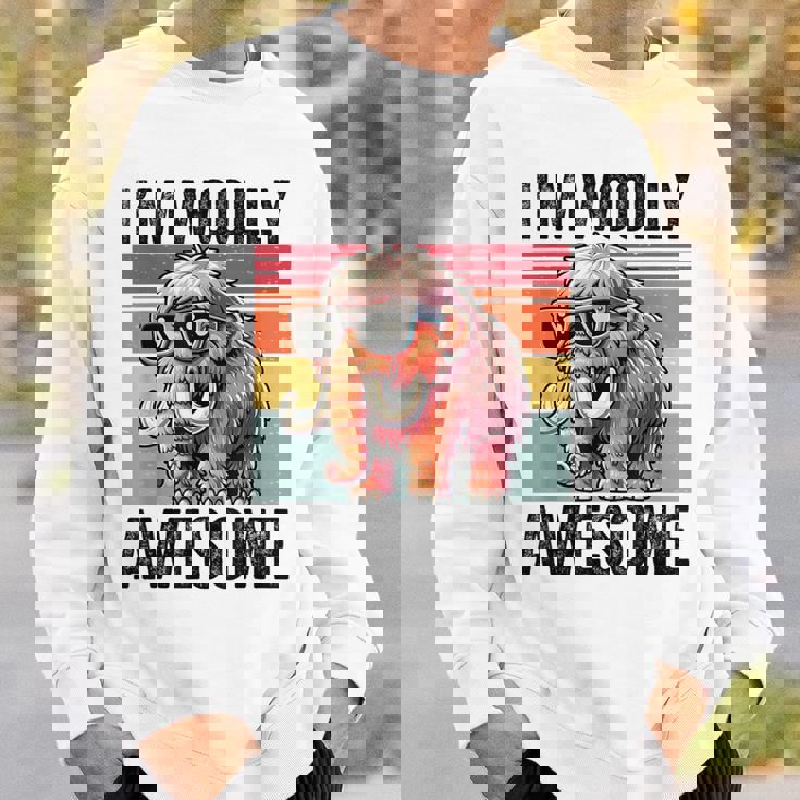 I'm Woolly Awesome 面白い レトロ メンズ レディース キッズ ウーリーマンモス スウェットシャツ 彼への贈り物