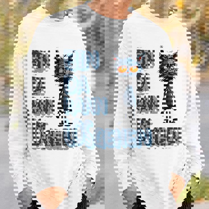 Katze Bin Da 'T Losgehen ファニーステートメントキャット スウェットシャツ 彼への贈り物