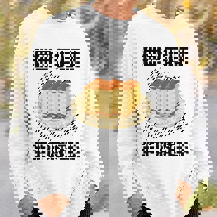 Keep Calm Eat Castella ヴィンテージ グランジ カステラ ケーキ好き スウェットシャツ 彼への贈り物