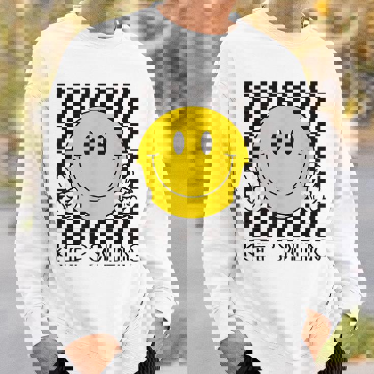 Keepmiling キュート 黄色 幸せ 平和 笑顔 ポジティブ スウェットシャツ 彼への贈り物