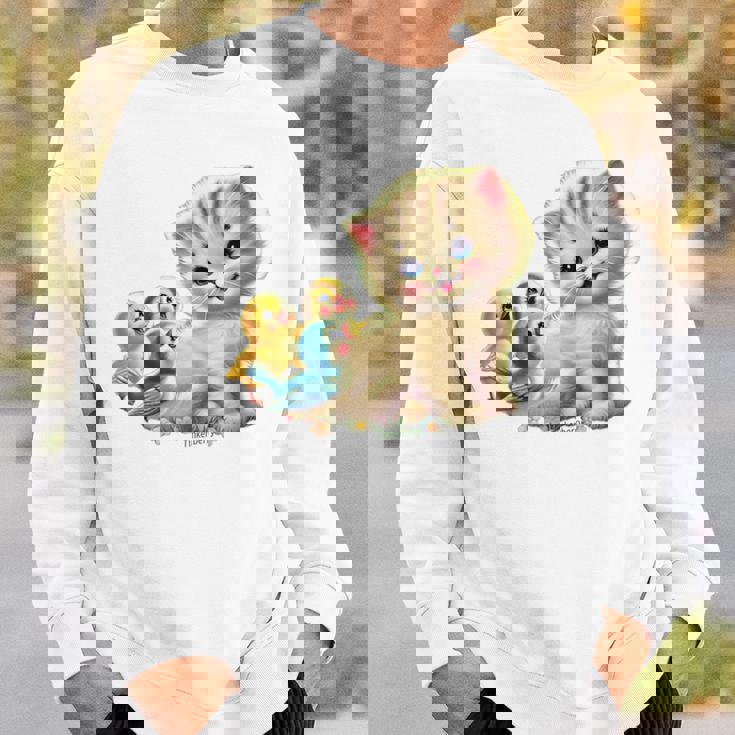 Kitten With Happy Little Birds スウェットシャツ 彼への贈り物