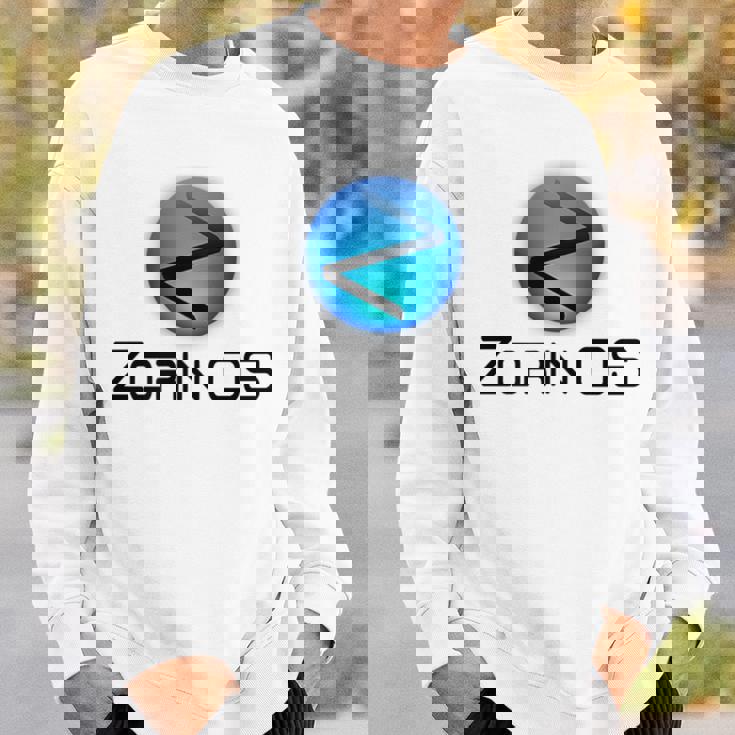 Linux Zorin Os タグラインとロゴ入り オープンソースos スウェットシャツ 彼への贈り物