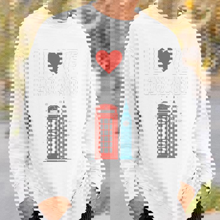 I Love Englandの象徴的なランドマークデザイン。 長袖tシャツ スウェットシャツ 彼への贈り物