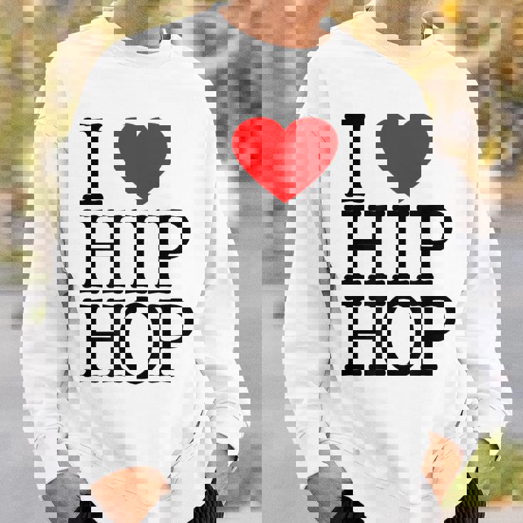 I Love Hip Hop ハート ラップ&ヒップホップファン スウェットシャツ 彼への贈り物