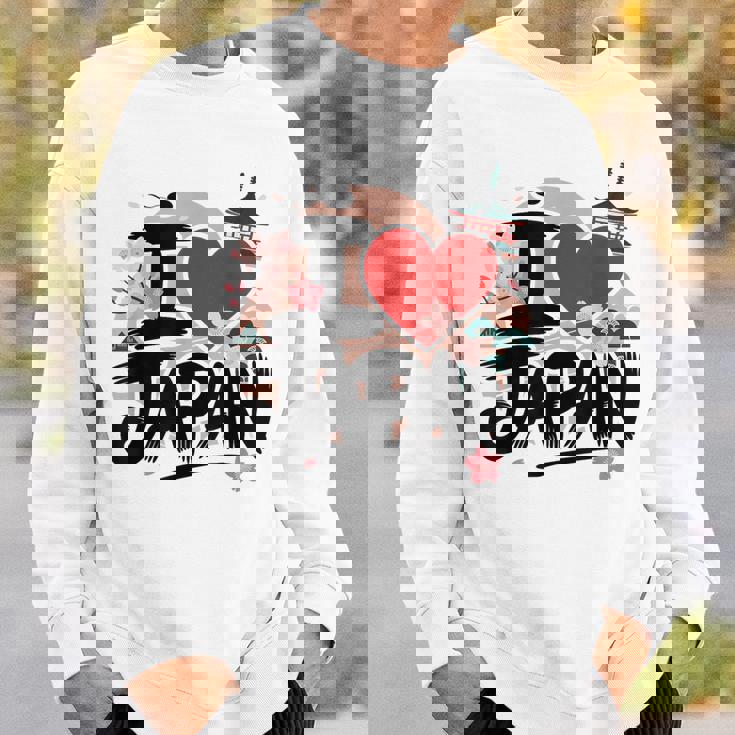 I Love Japan 桜 桜 日本の富士山 寺院 スウェットシャツ 彼への贈り物