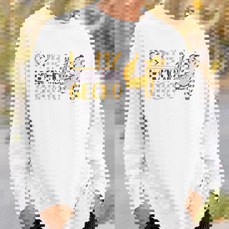 I Love My Leopard Gecko トカゲ ヒョウ ヤモリ 爬虫類 スウェットシャツ 彼への贈り物