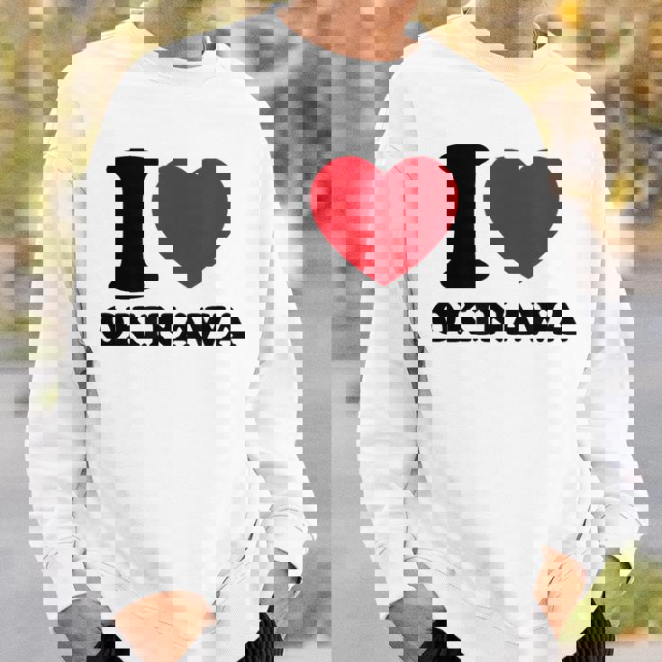 I Love Okinawa アイラブ 沖縄 メンズ 琉球 お土産 旅行 スウェットシャツ 彼への贈り物