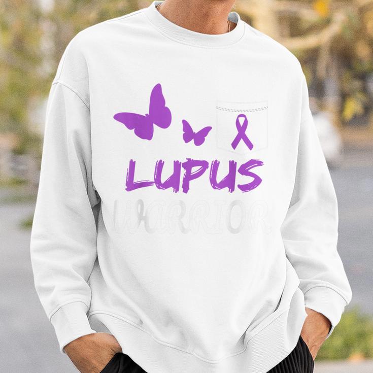 Lupus Warrior パープルバタフライ&リボン ポケット付き スウェットシャツ 彼への贈り物