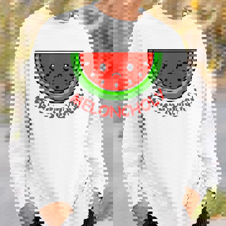 Meloncholy 面白い スイカ しゃれ フルーツ好き。 スウェットシャツ 彼への贈り物