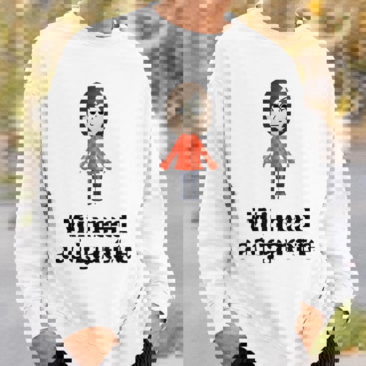 Mii Need A Cigarette Humour メンズ レディース スウェットシャツ 彼への贈り物