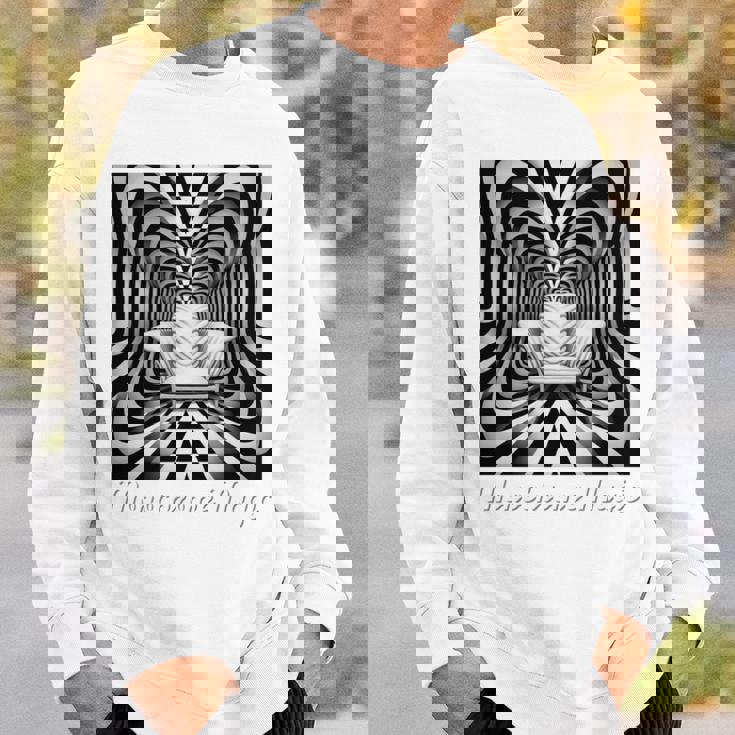 Monochrome Magic 幾何学トリックアート 長袖tシャツ スウェットシャツ 彼への贈り物