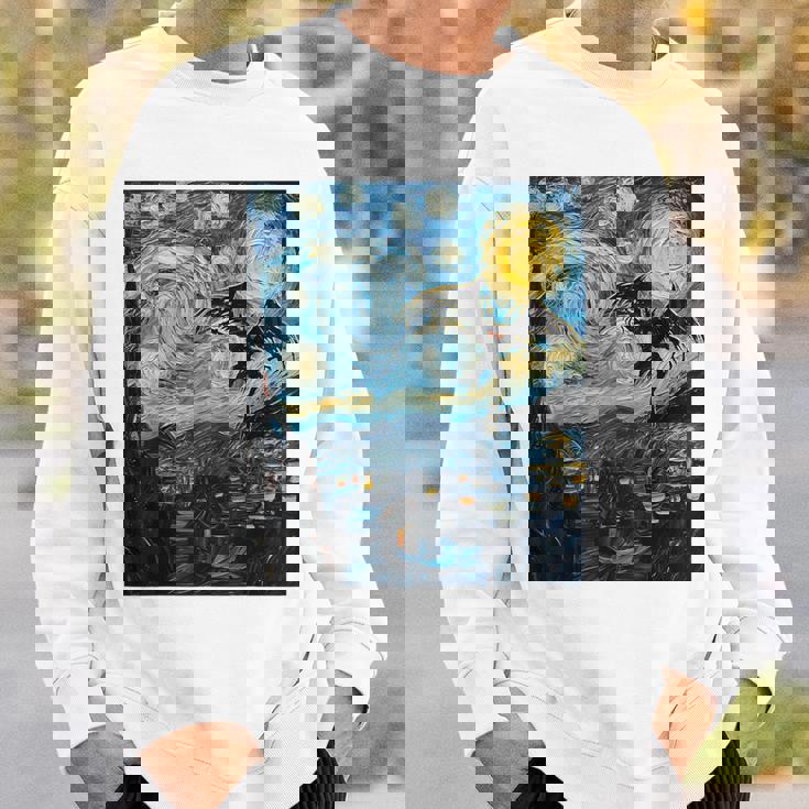 Mothman Cryptid Cryptozoology 星月夜 ゴッホ絵画 スウェットシャツ 彼への贈り物