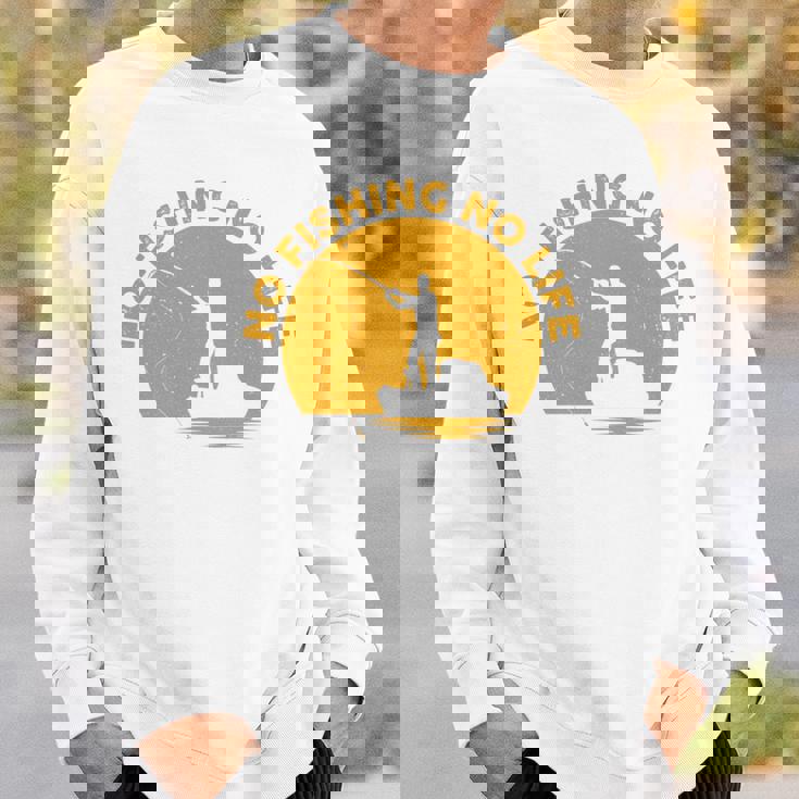 No Fishing No Life 釣り フィッシング ロゴ プリント 長袖tシャツ スウェットシャツ 彼への贈り物