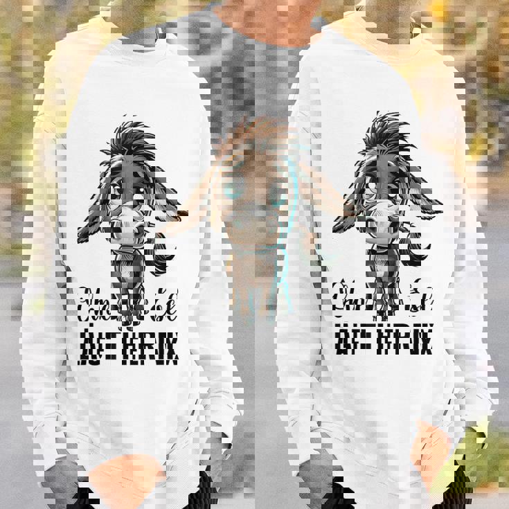 Ohne Esel Läuft Hier Nix ロバ 牧場 農業 ロバ スウェットシャツ 彼への贈り物