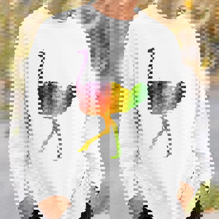 Ostrich African ダチョウ Animal Watercolor Graphic スウェットシャツ 彼への贈り物