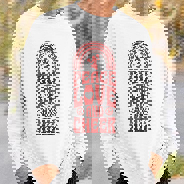 Peace Love And Cheer ボヘミアンレインボーチアリーダー スウェットシャツ 彼への贈り物