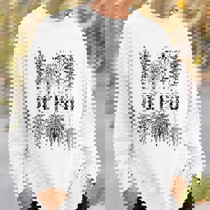 Pot Head 観葉植物 庭師 面白い 観葉植物 スウェットシャツ 彼への贈り物