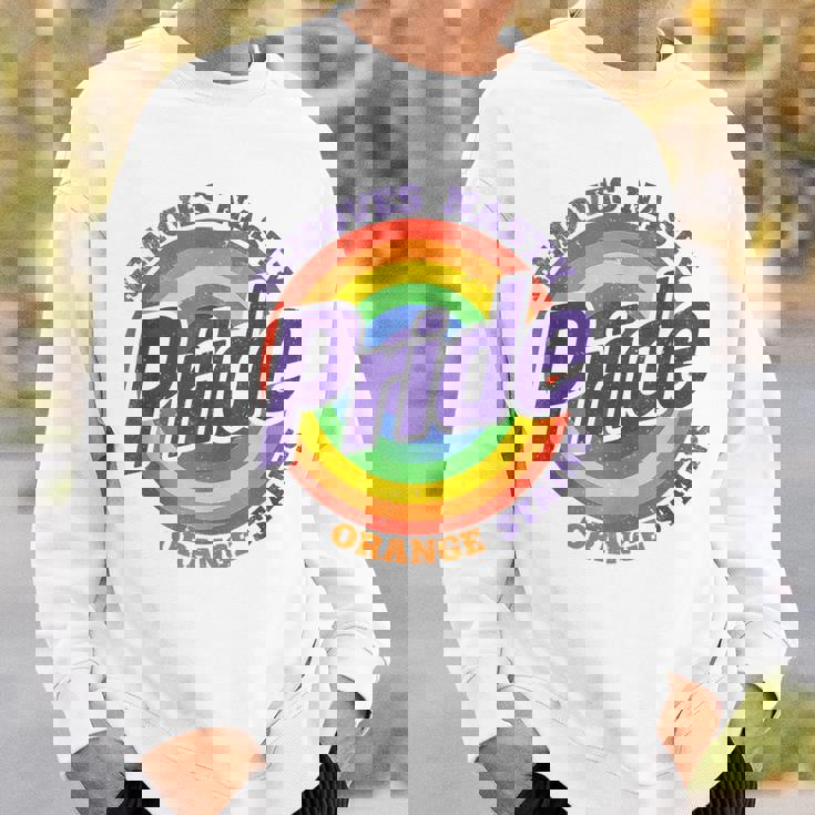 Pride Removes Nasty Orange Stains Pride Month Lgbtq Retro Sweatshirt Gifts for Him