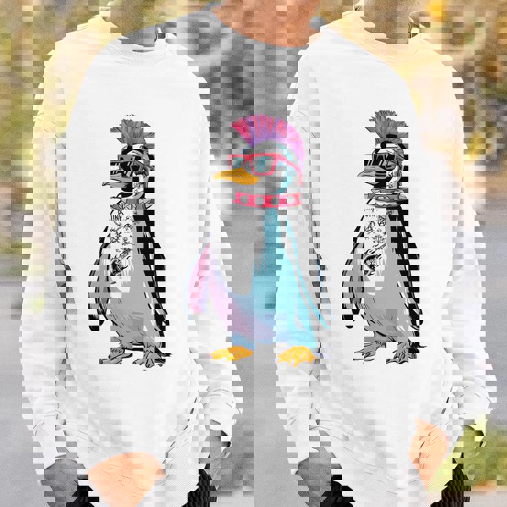 Punkuin 面白い パンクロック パンクロック ペンギン 長袖tシャツ スウェットシャツ 彼への贈り物