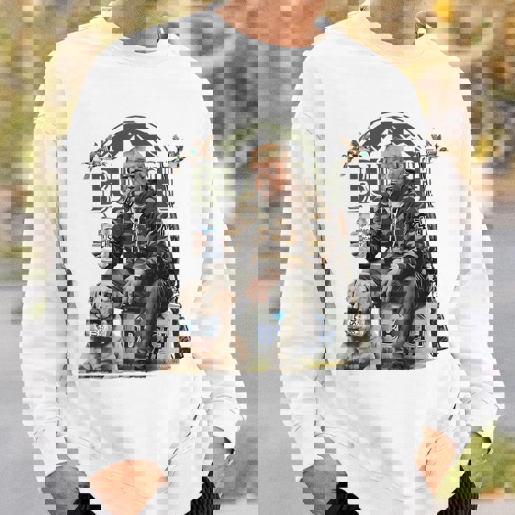 Retro Trump Hunting Deer Drinking Beer Hunting On Back Sweatshirt Gifts for Him