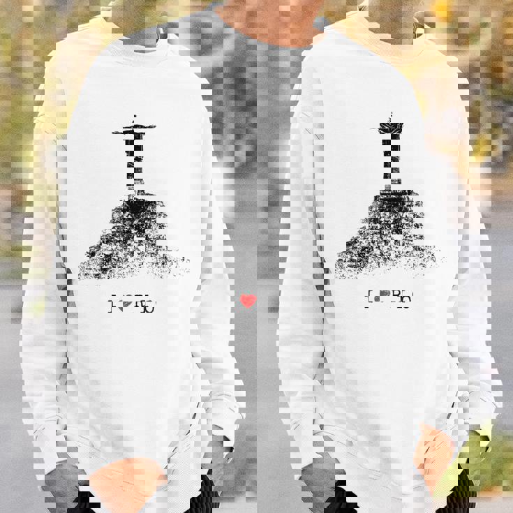 Rio De Janeiro リオデジャネイロのスカイライン イエスキリストの像 ブラジル 愛 スウェットシャツ 彼への贈り物