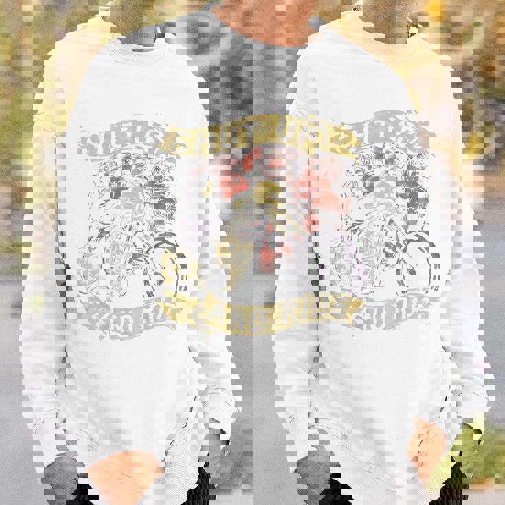 Shut Up And Ride スカルバイクシャツ バイカー グリムリーパー スウェットシャツ 彼への贈り物