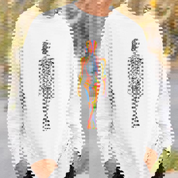 Skelleton カラフル ヒューマンアート 抽象 グラフィック スケルトン スウェットシャツ 彼への贈り物