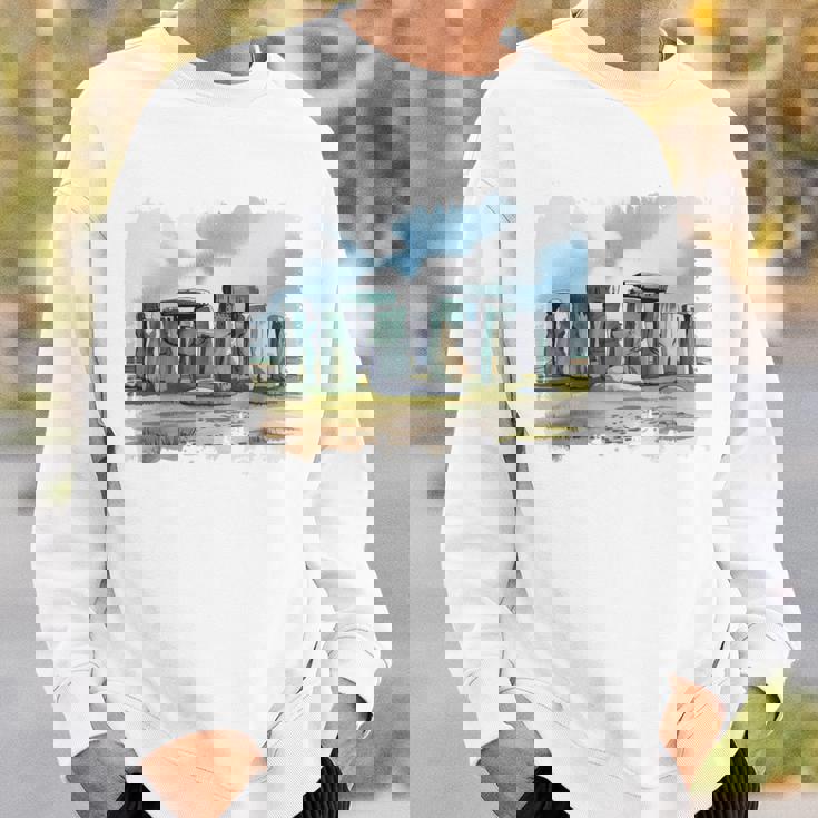 Stonehenge イギリス土産 ストーンヘンジ。 長袖tシャツ スウェットシャツ 彼への贈り物