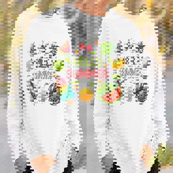 Summeribes ビーチバケーション ハローサマー トロピカル 楽しいデザイン スウェットシャツ 彼への贈り物