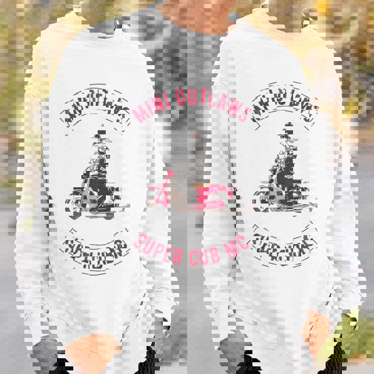 Super Cub スーパーカブ ミニモト 面白 ふざけ ネタ おもしろ バイク アウトロー バイカーギャング 長袖tシャツ スウェットシャツ 彼への贈り物