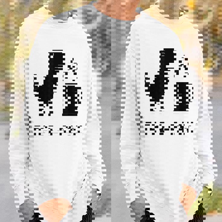 Tea Rex Pixel 8ビットゲーム恐竜 スウェットシャツ 彼への贈り物