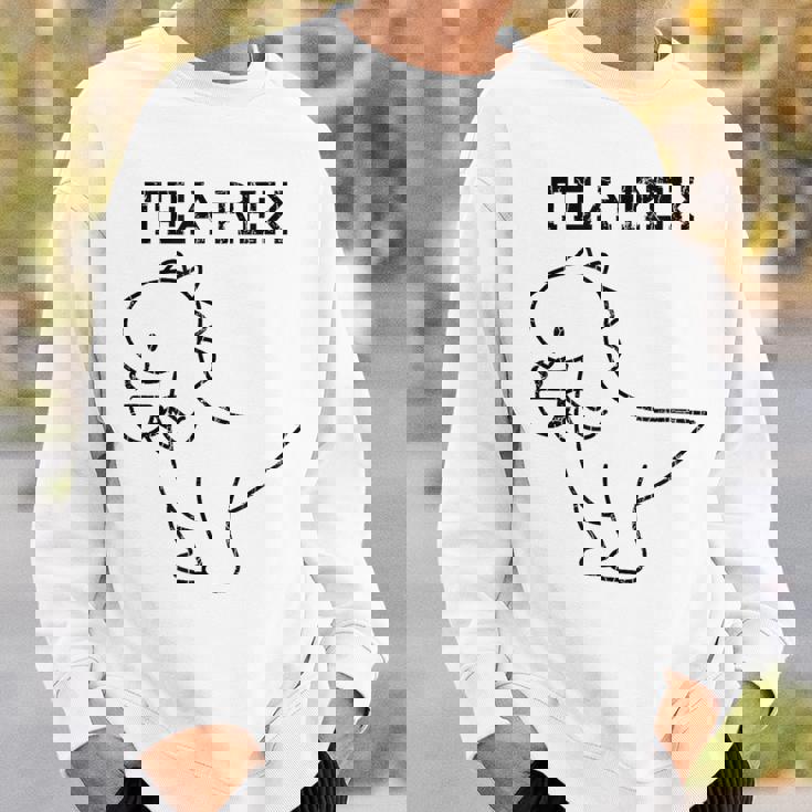 Tea-Rex おもしろドリンクグラフィック スウェットシャツ 彼への贈り物