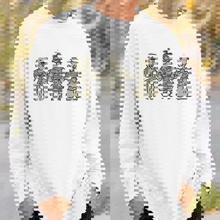 Tomodachi 土偶 縄文 時代 遮光器土偶 ハート形土偶 仮面の女神 宇宙人 はにわ かわいい シュール 長袖tシャツ スウェットシャツ 彼への贈り物