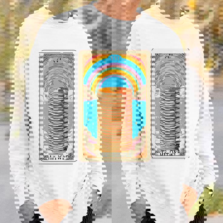 The Tower タロットカード パンケーキタワー 朝食愛好家 長袖tシャツ スウェットシャツ 彼への贈り物