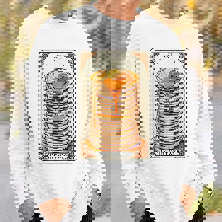 The Tower タロットカード パンケーキタワー 面白いパンケーキ スウェットシャツ 彼への贈り物