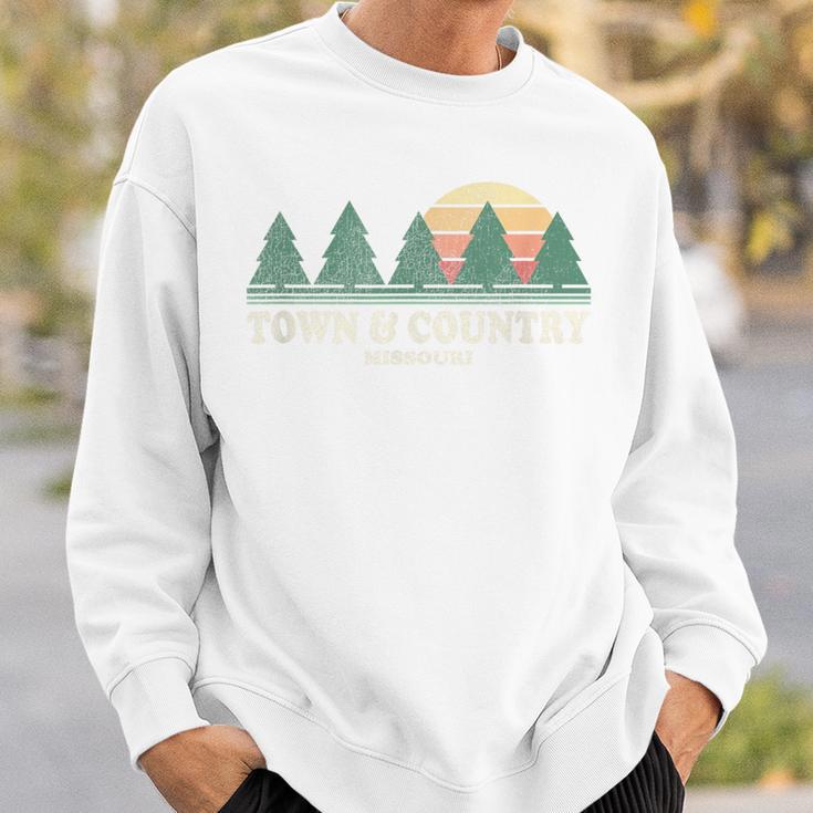 Town Country Mo ビンテージスローバックtシャツ レトロ70年代デザイン スウェットシャツ 彼への贈り物