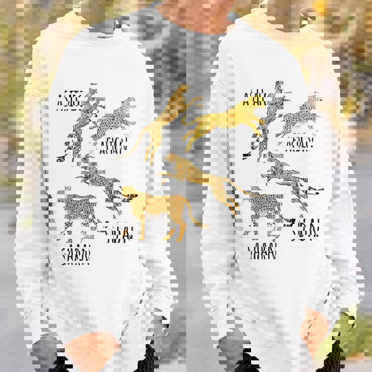 Type Of Cheetahs Breeds Collection、チータープリント、ビッグキャット スウェットシャツ 彼への贈り物