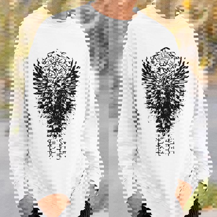 Walhalla Raven Odins ルーンズ ノルディック コンパス バイキング 長袖tシャツ スウェットシャツ 彼への贈り物