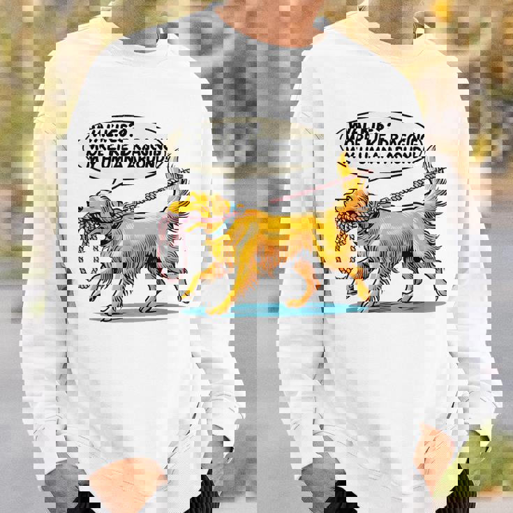 Walkies 犬の散歩 ゴールデンレトリバー 面白い犬好きデザイン スウェットシャツ 彼への贈り物