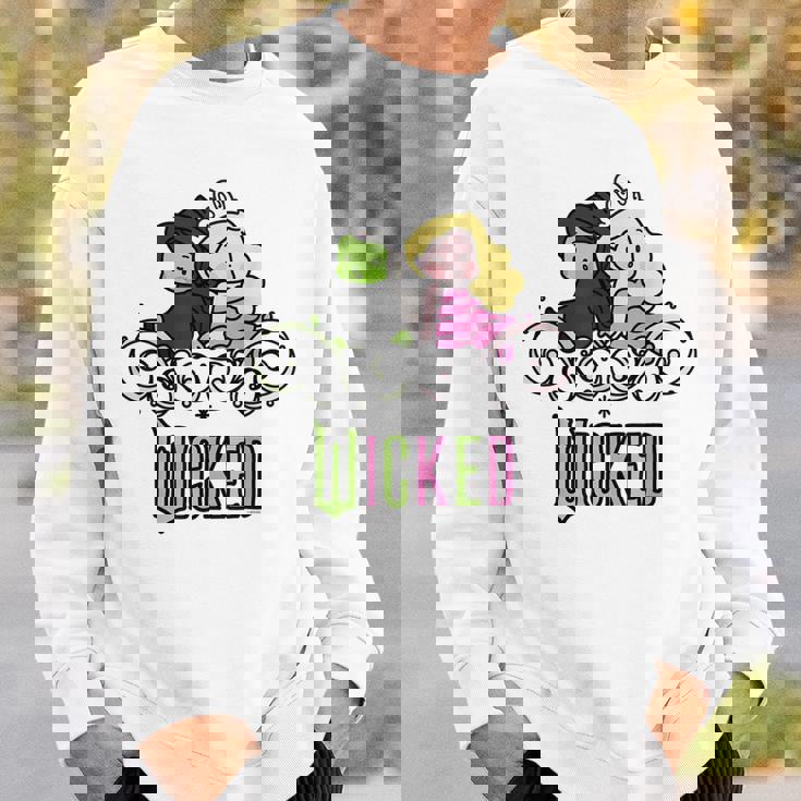 Wicked Elphaba & Glinda Together 遊び心のある漫画スタイル スウェットシャツ 彼への贈り物