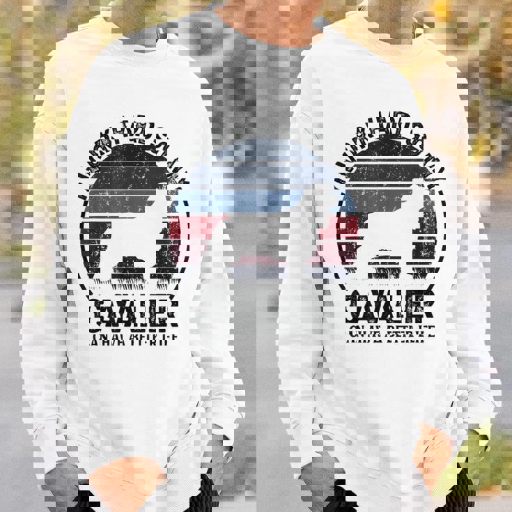 Work Hardo Dog Have Life 面白いレトロキャバリア スウェットシャツ 彼への贈り物