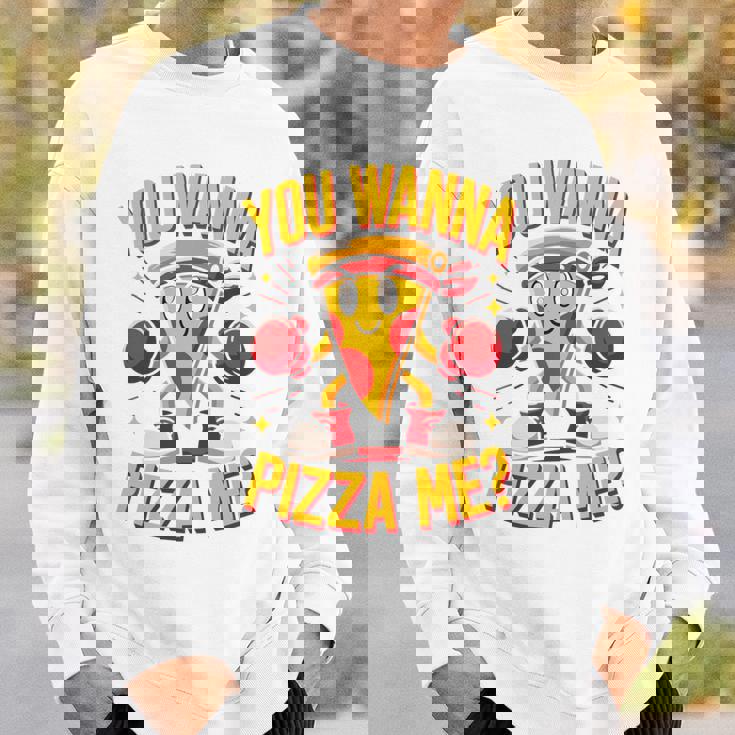 You Wanna Pizza Me 面白い ファイター ピザ愛好家 ファーストフード しゃれ 長袖tシャツ スウェットシャツ 彼への贈り物