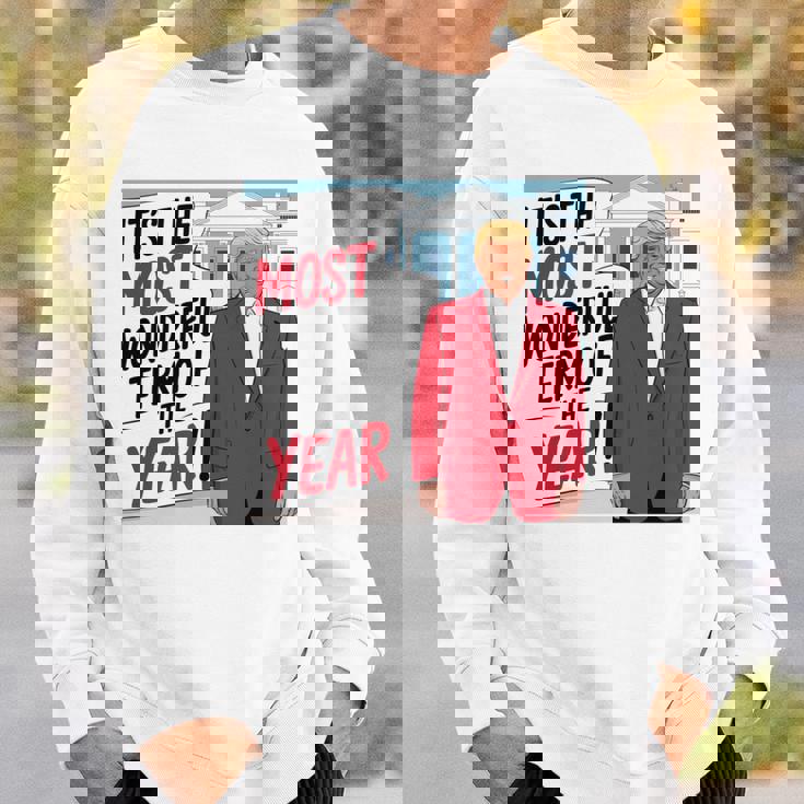 「今年一番素晴らしい言葉だ」トランプクリスマス 長袖tシャツ スウェットシャツ 彼への贈り物